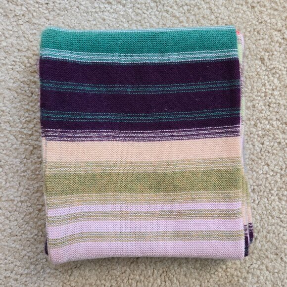 NWT Striped Cashmere Knit Scarf - Picture 10 of 13